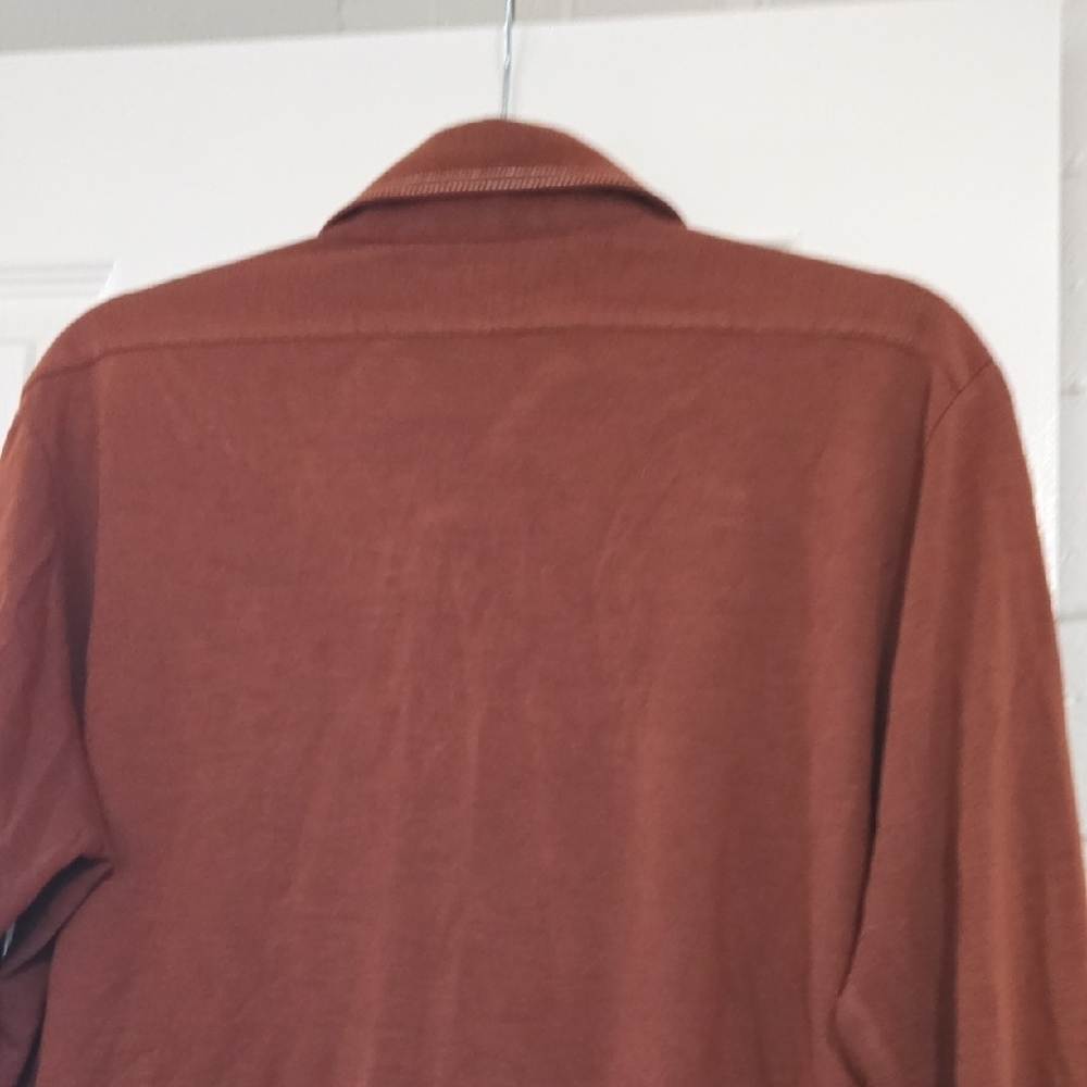 Vintage Donegal Brown Button-Up Shirt with White Stitching Size Large - Picture 9 of 9